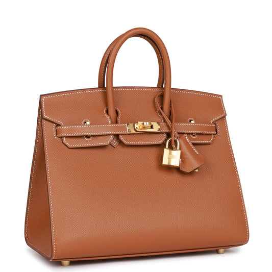 Hermes Birkin Sellier 25 Gold Epsom Gold Hardware