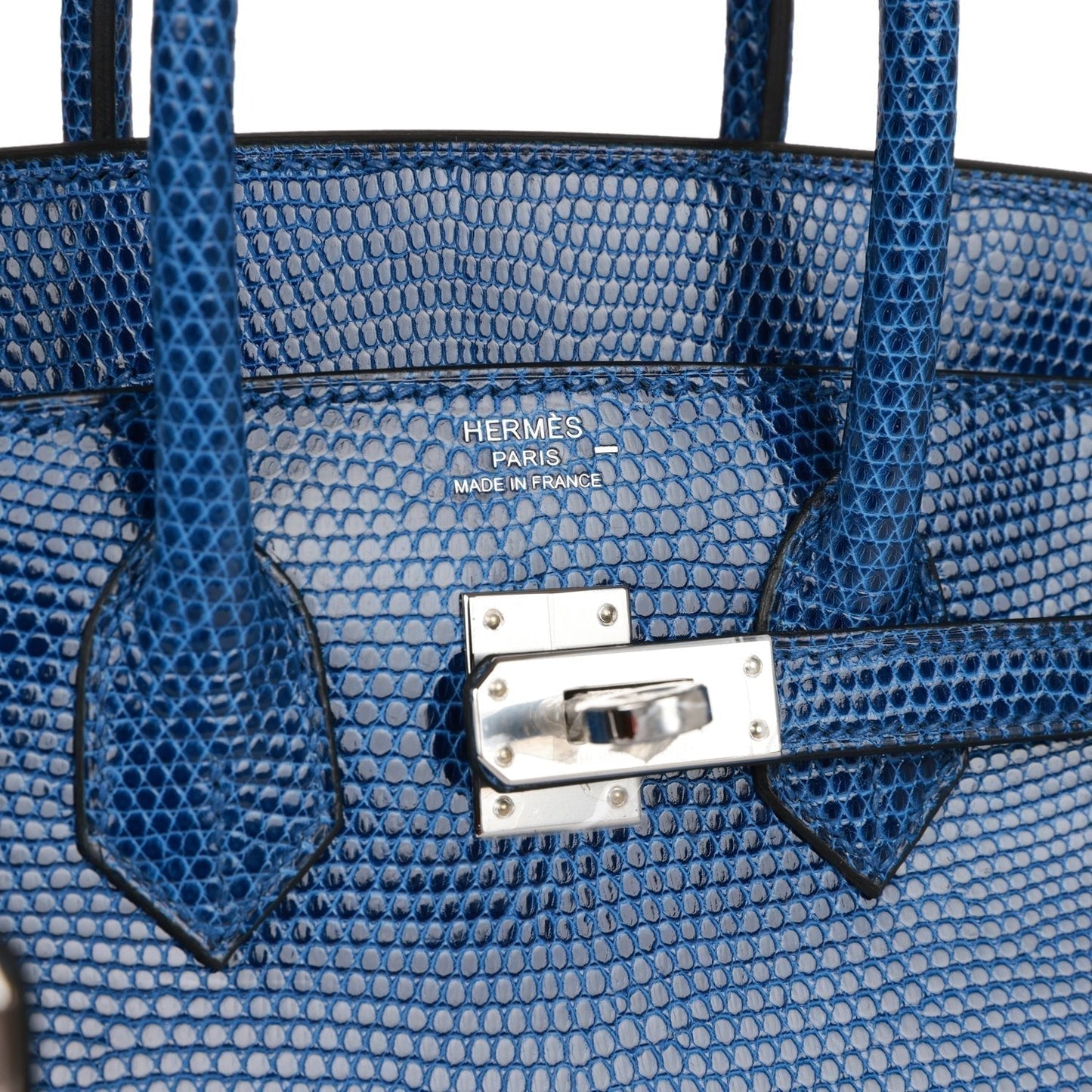 Hermes Birkin 25 Bleu Saphir Lizard Palladium Hardware