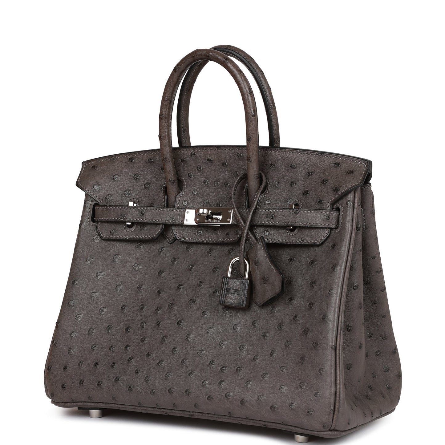 Hermes Birkin 25 Graphite Ostrich Palladium Hardware