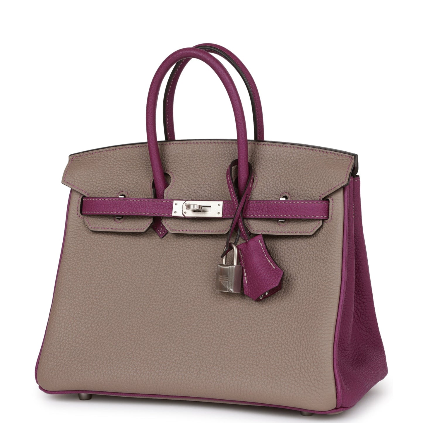 Hermes Special Order (HSS) Birkin 25 Gris Asphalte and Anenome Togo Brushed Palladium Hardware