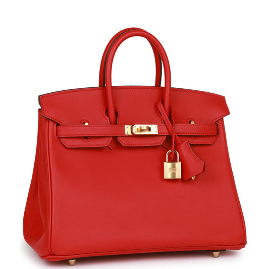 Hermes Birkin 25 Rouge De Coeur Swift Gold Hardware