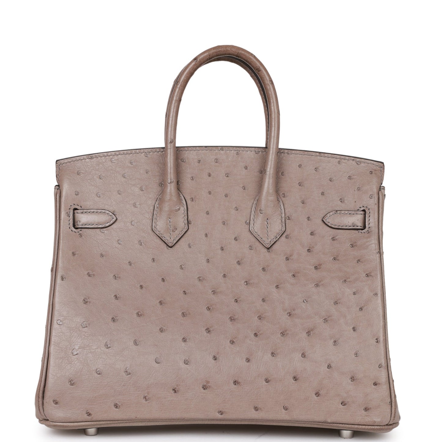 Hermes Birkin 25 Gris Tourterelle Ostrich Palladium Hardware