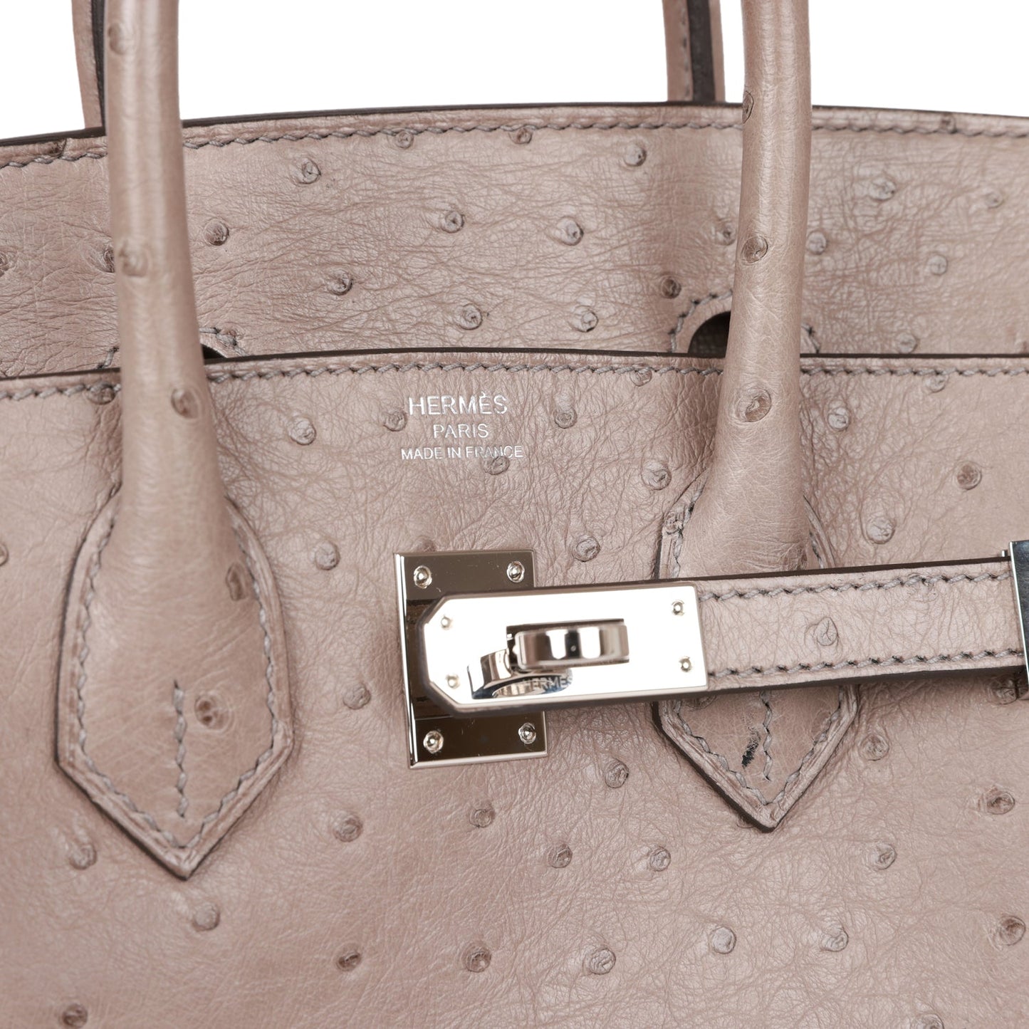 Hermes Birkin 25 Gris Tourterelle Ostrich Palladium Hardware