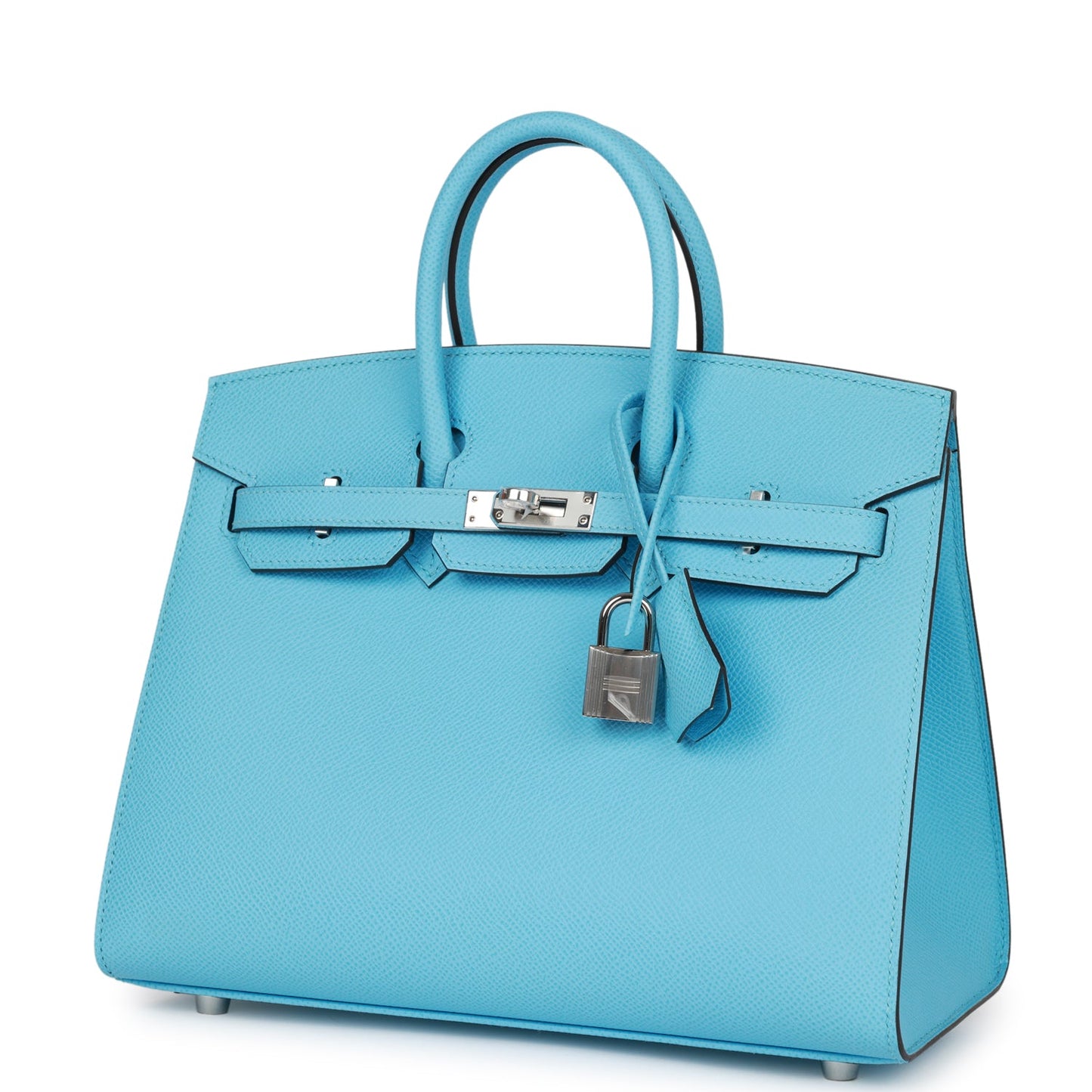 Hermes Birkin Sellier 25 Celeste Epsom Palladium Hardware