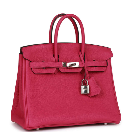 Hermes Birkin 25 Rose Pourpre Togo Palladium Hardware