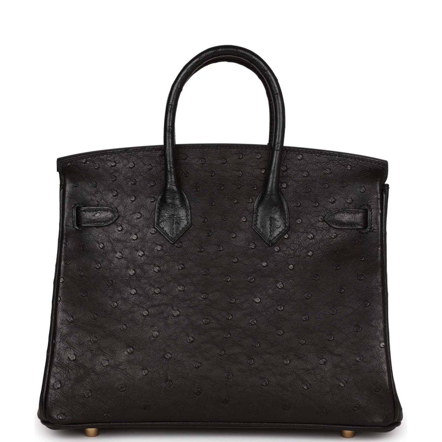 Hermes Birkin 25 Black Ostrich Gold Hardware