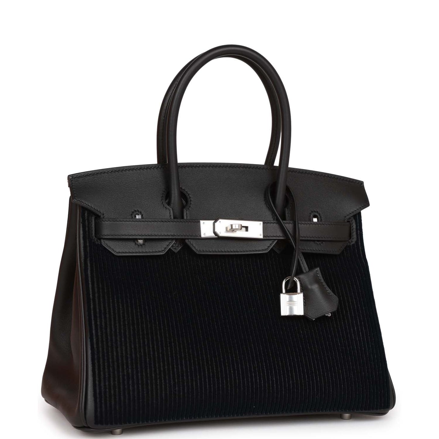 Hermes Birkin 30 Cote-a-Cote Tuffetage and Black Swift Palladium Hardware