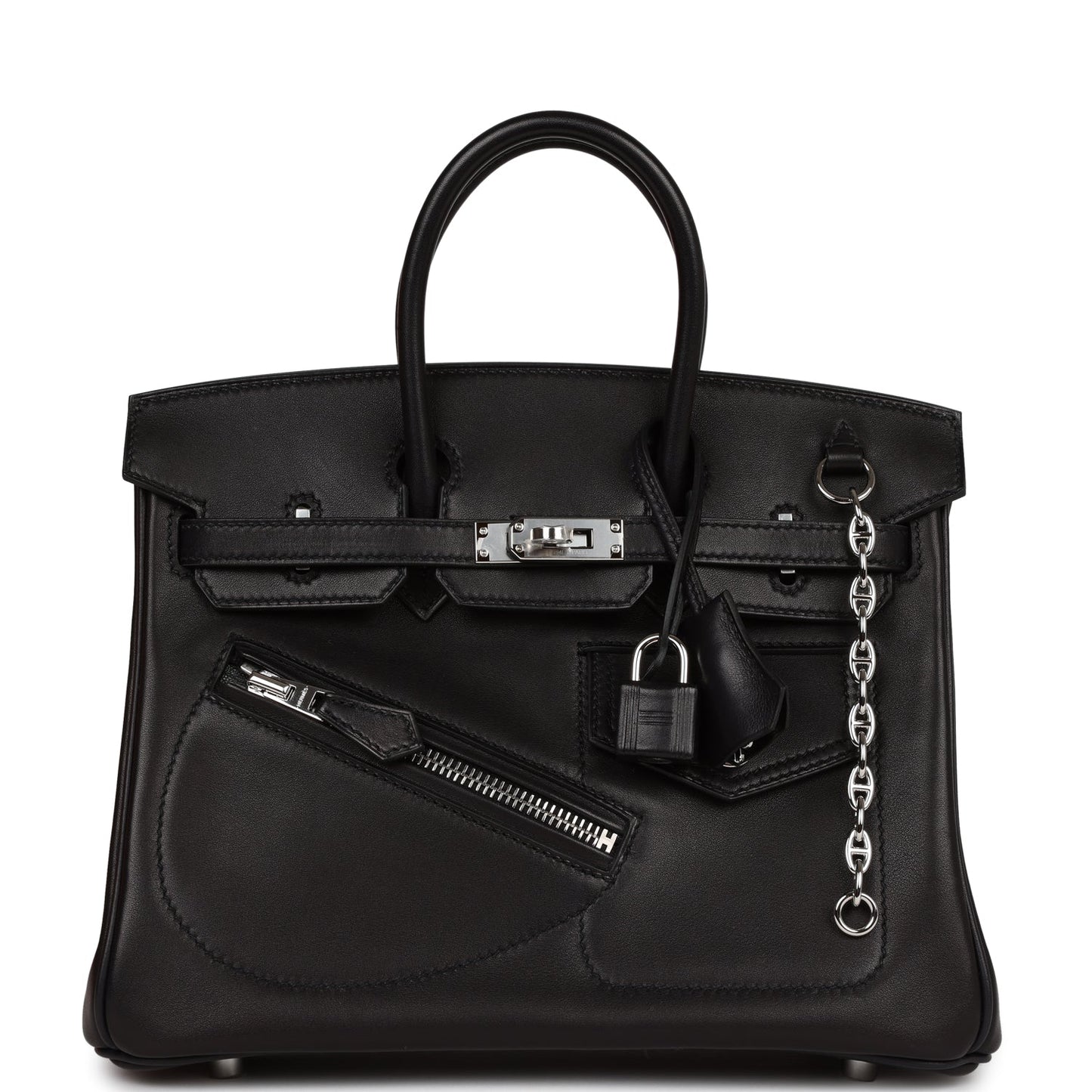 Hermes Limited Edition Birkin Rock 25 Black Volupto Palladium Hardware