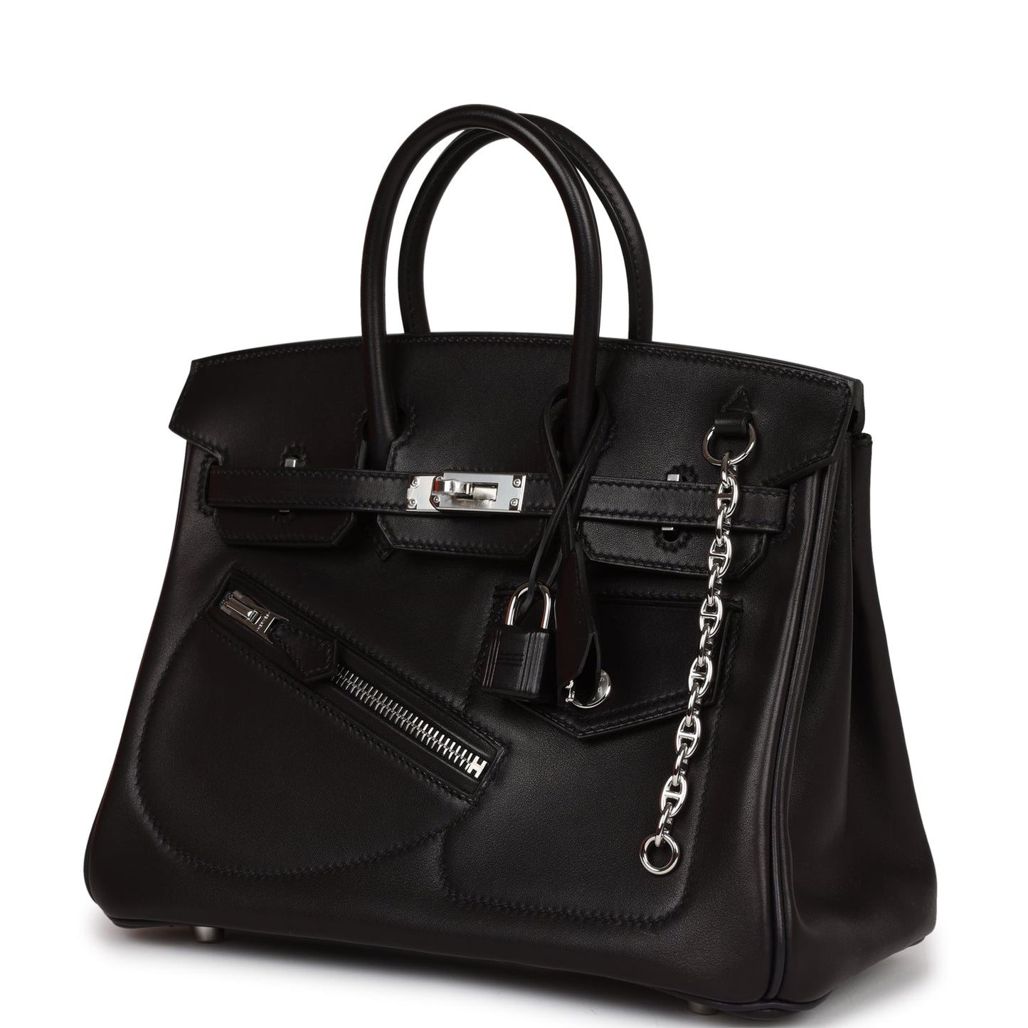 Hermes Limited Edition Birkin Rock 25 Black Volupto Palladium Hardware