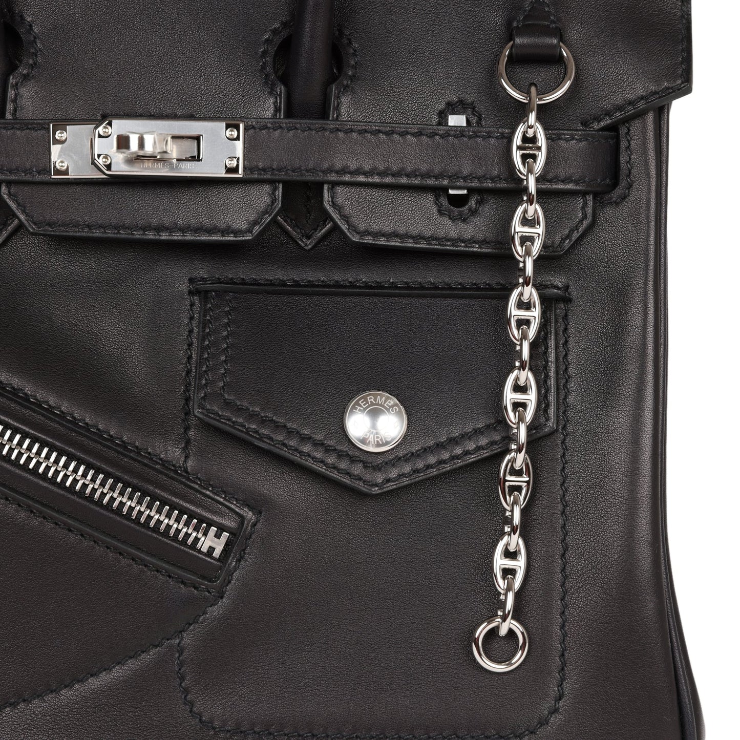 Hermes Limited Edition Birkin Rock 25 Black Volupto Palladium Hardware