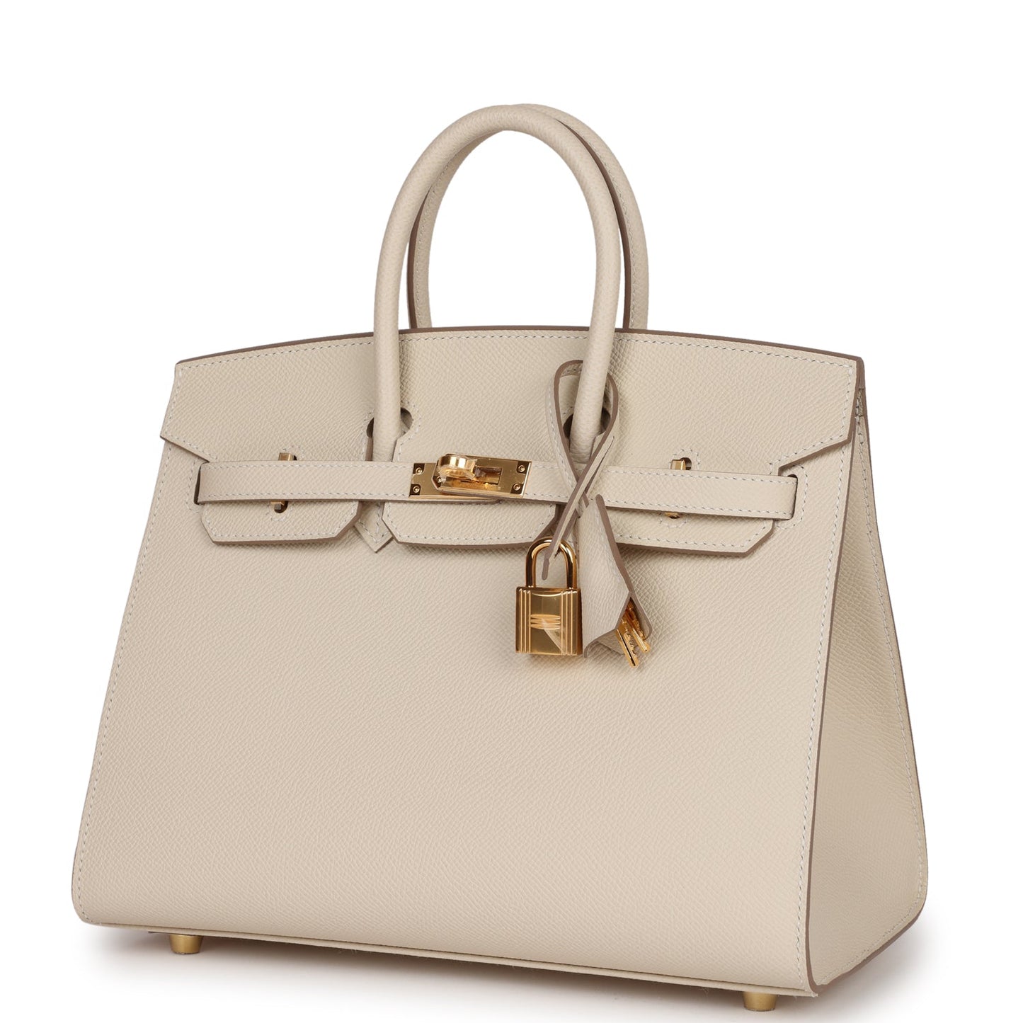 Hermes Birkin Sellier 25 Craie Epsom Gold Hardware