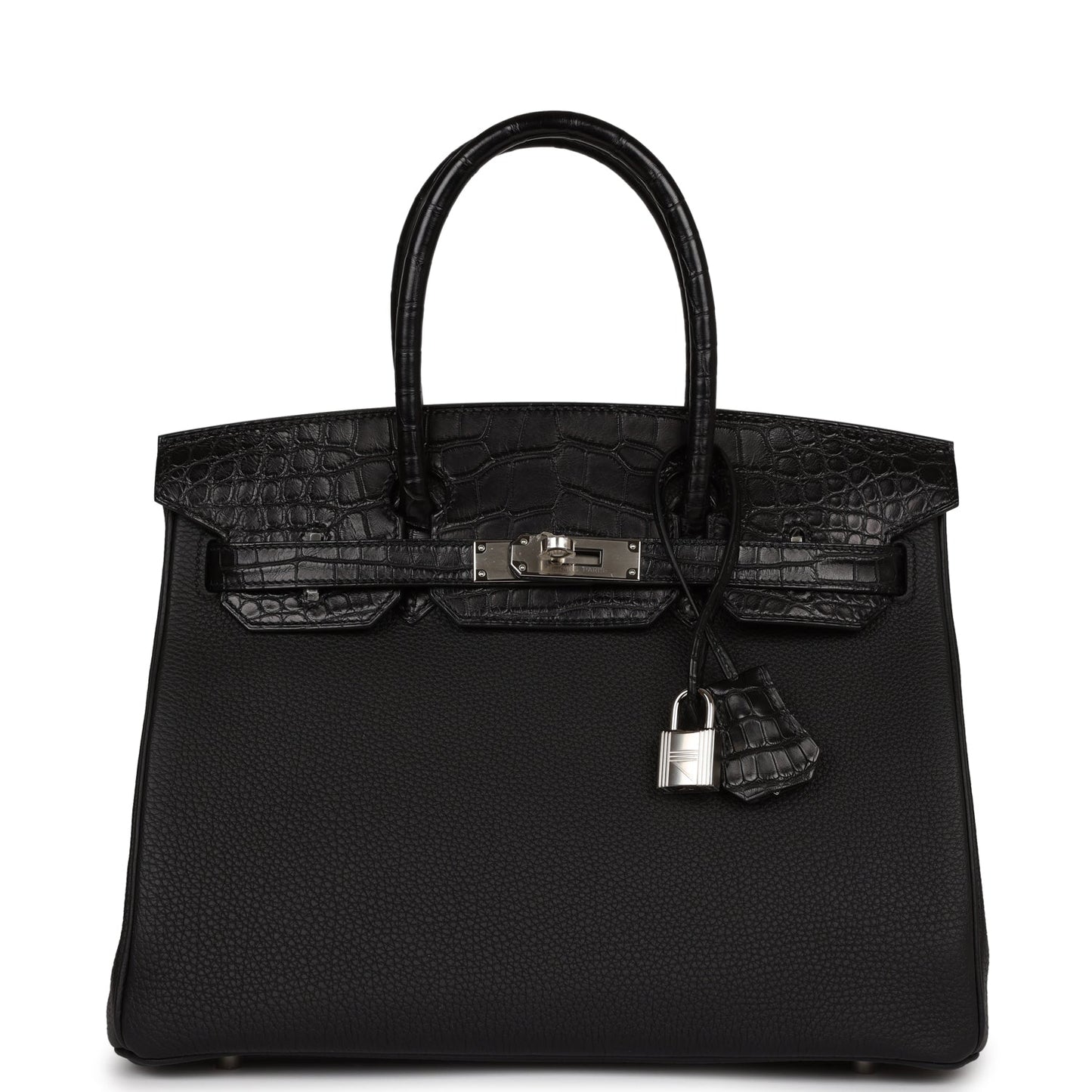 Hermes Birkin 30 Black Matte Alligator and Togo Touch Palladium Hardware