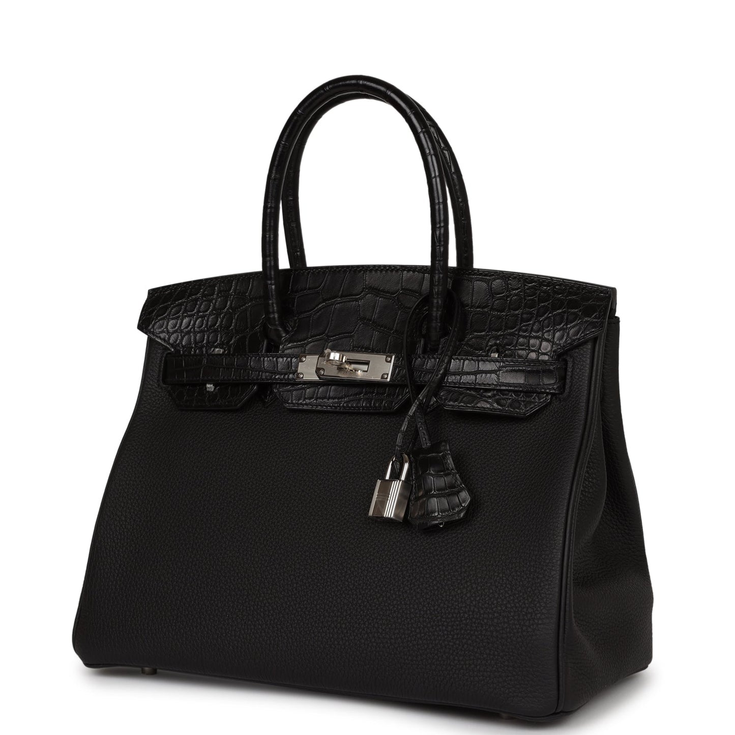 Hermes Birkin 30 Black Matte Alligator and Togo Touch Palladium Hardware