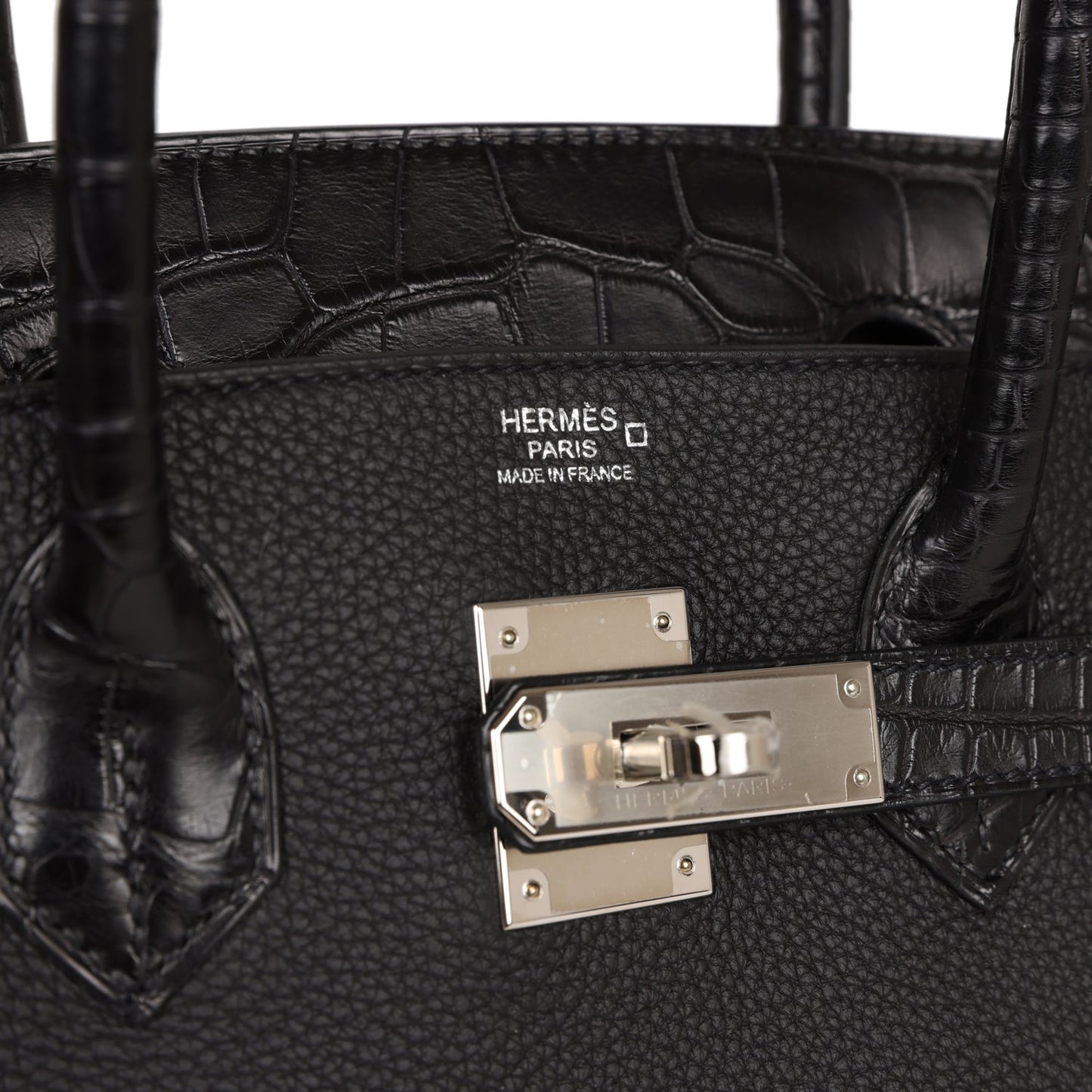 Hermes Birkin 30 Black Matte Alligator and Togo Touch Palladium Hardware