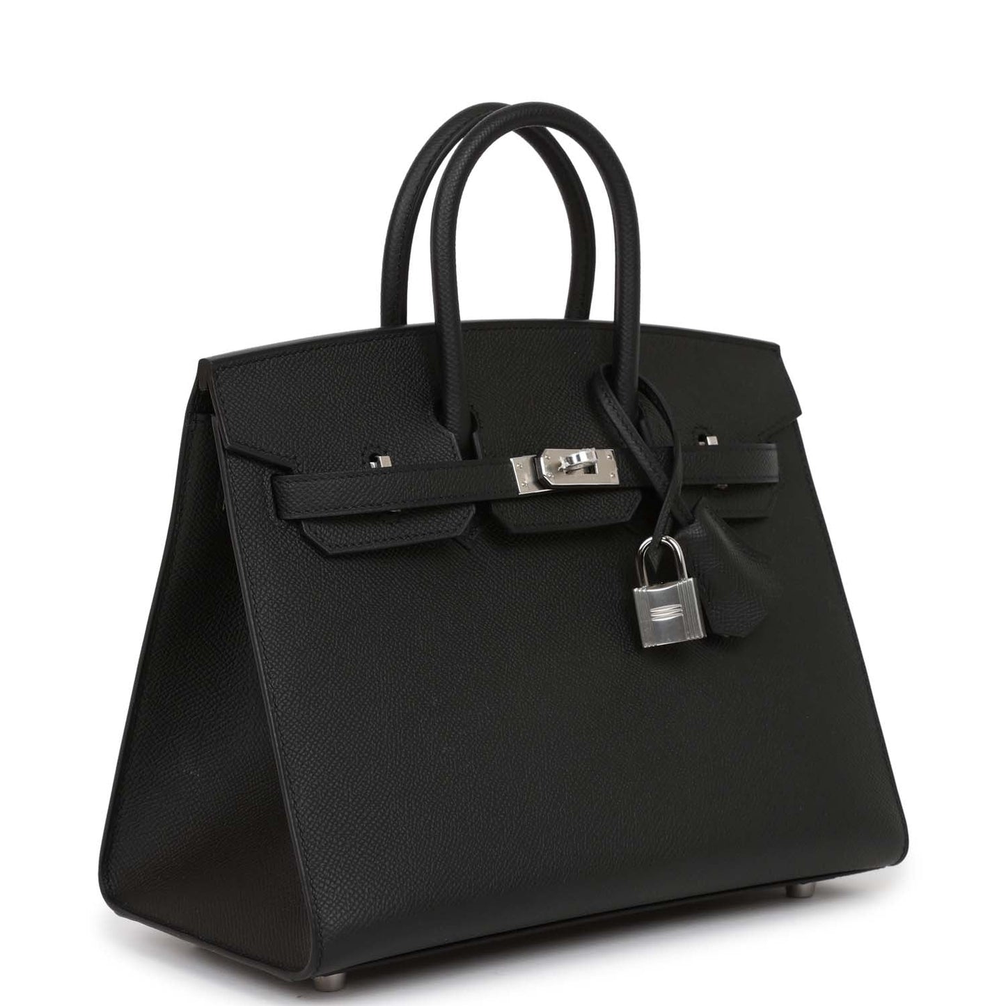 Hermes Birkin Sellier 25 Black Epsom Palladium Hardware