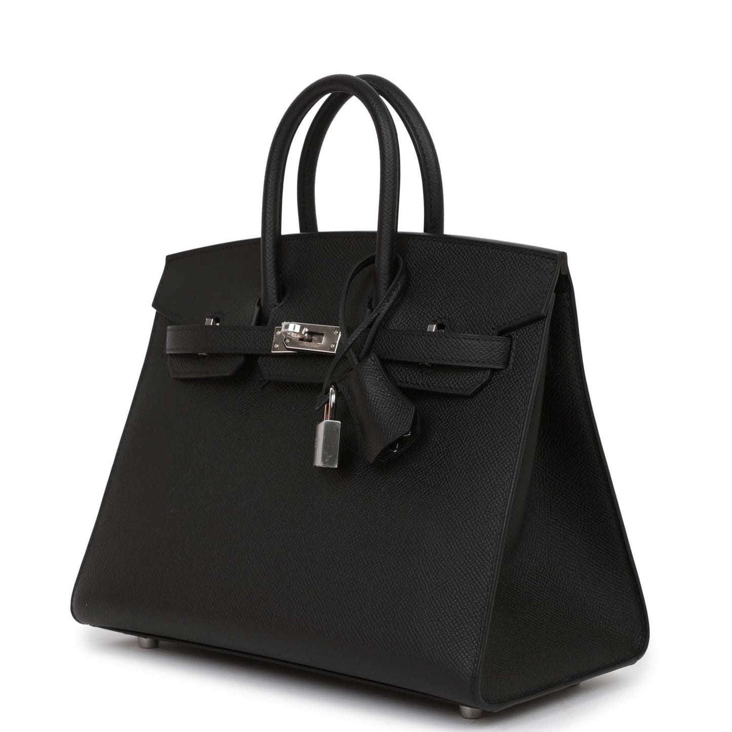 Hermes Birkin Sellier 25 Black Epsom Palladium Hardware