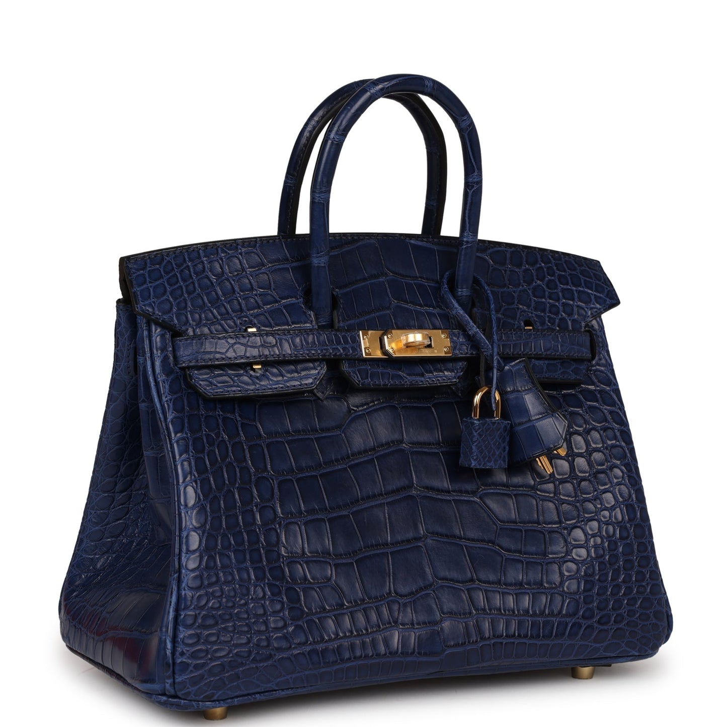 Hermes Birkin 25 Bleu Saphir Matte Alligator Gold Hardware