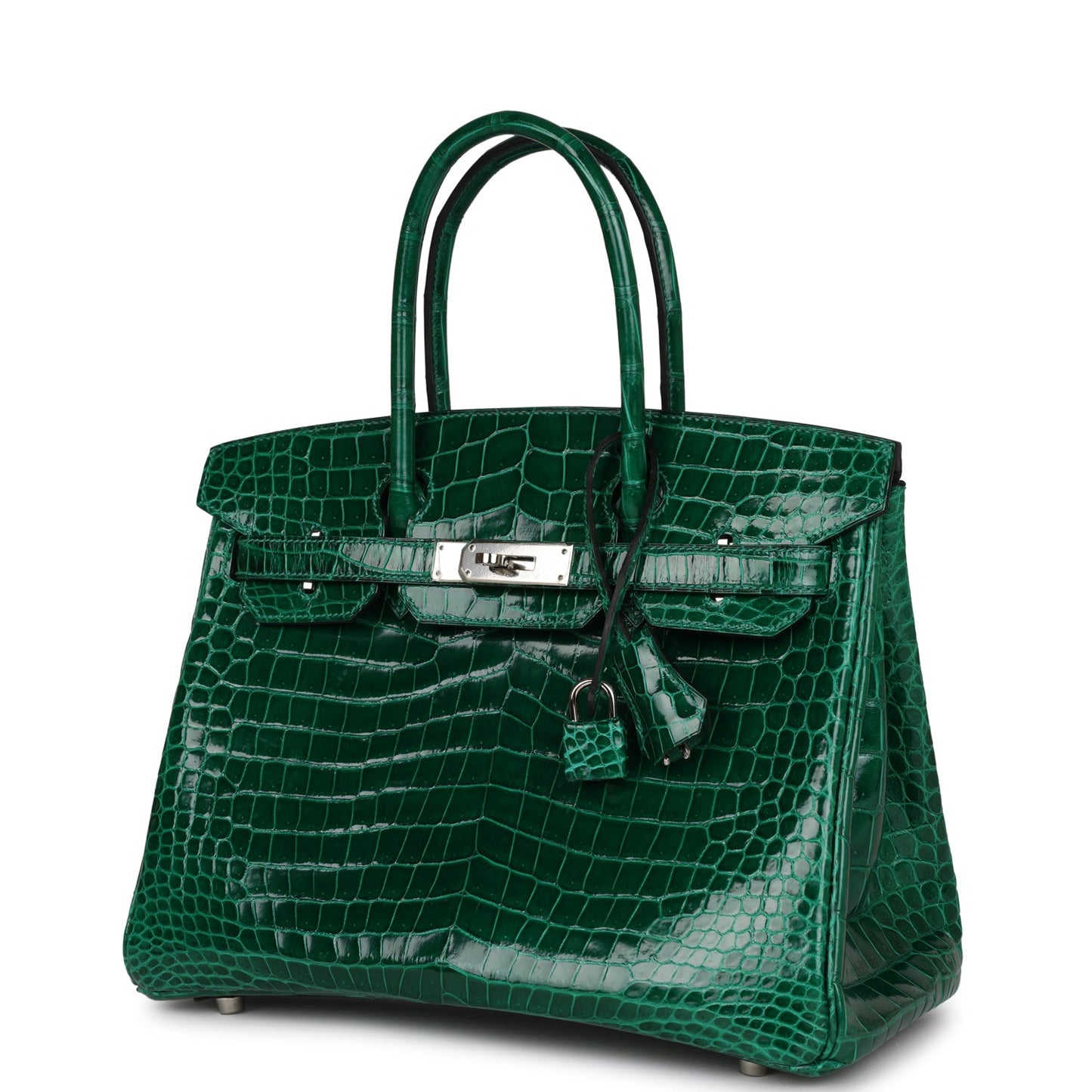 Hermes Birkin 30 Emerald Shiny Niloticus Crocodile Palladium Hardware