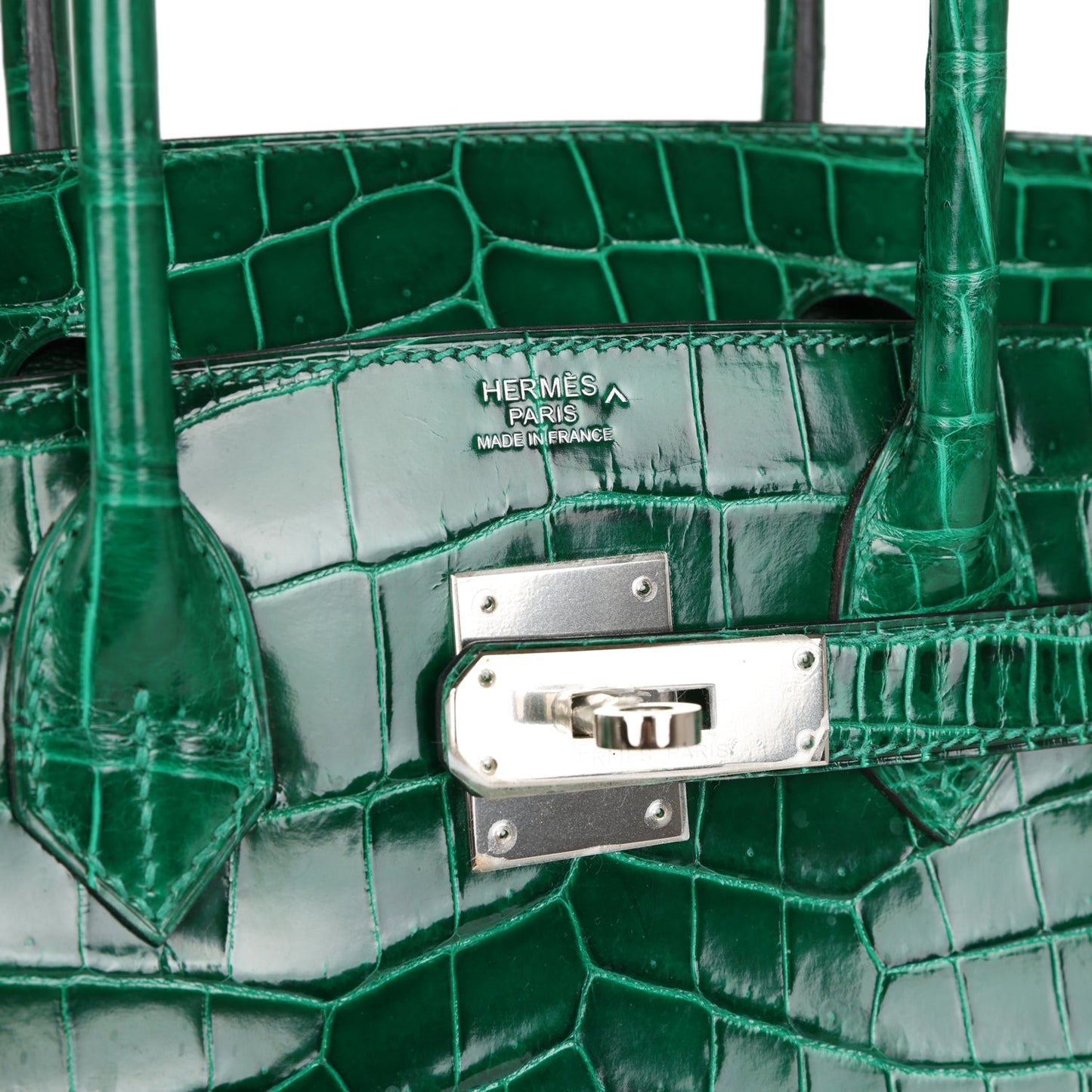 Hermes Birkin 30 Emerald Shiny Niloticus Crocodile Palladium Hardware