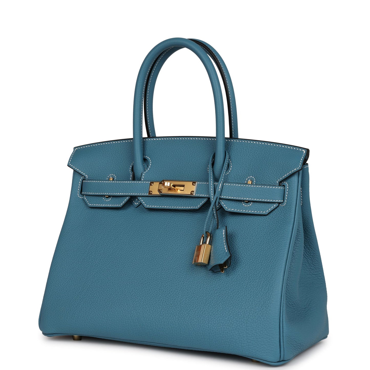 Hermes Birkin 30 Blue Jean Togo Gold Hardware