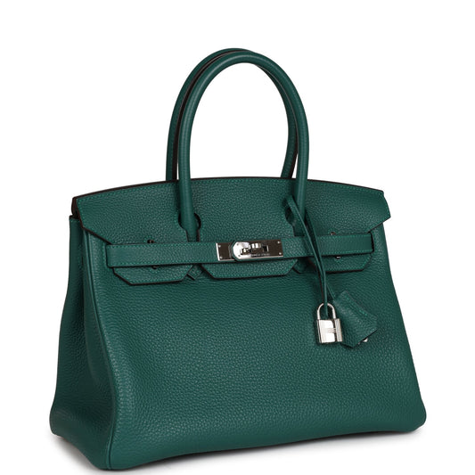 Hermes Birkin 30 Malachite Togo Palladium Hardware