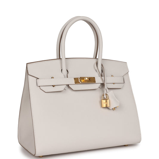 Hermes Birkin Sellier 30 Gris Pale Epsom Gold Hardware