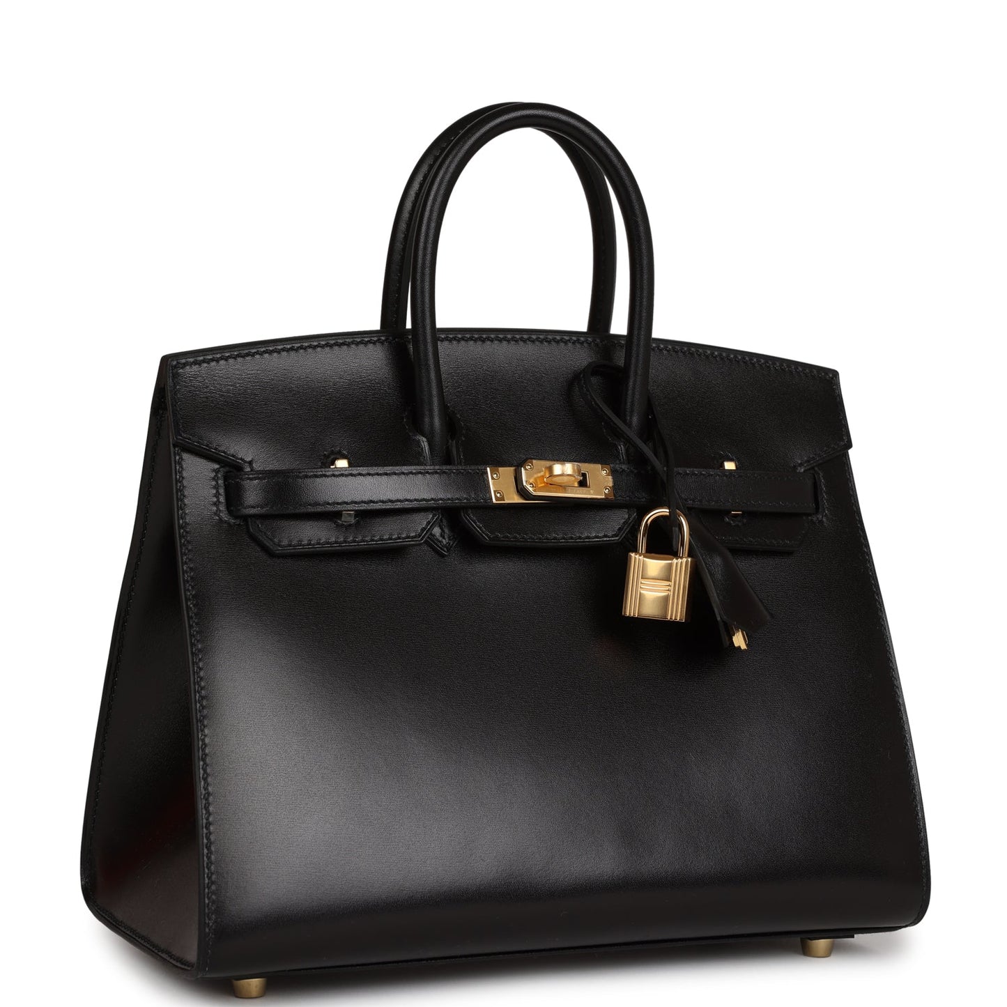 Hermes Birkin Sellier 25 Black Box Gold Hardware