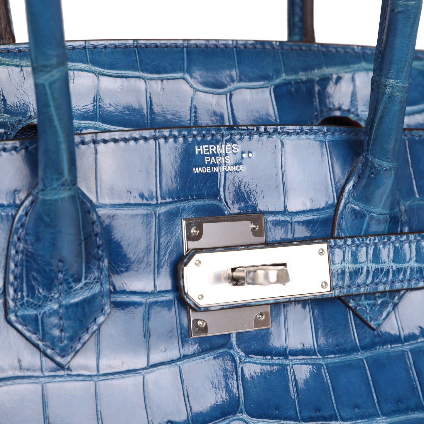 Hermes Birkin 30 Mykonos Shiny Niloticus Crocodile Palladium Hardware