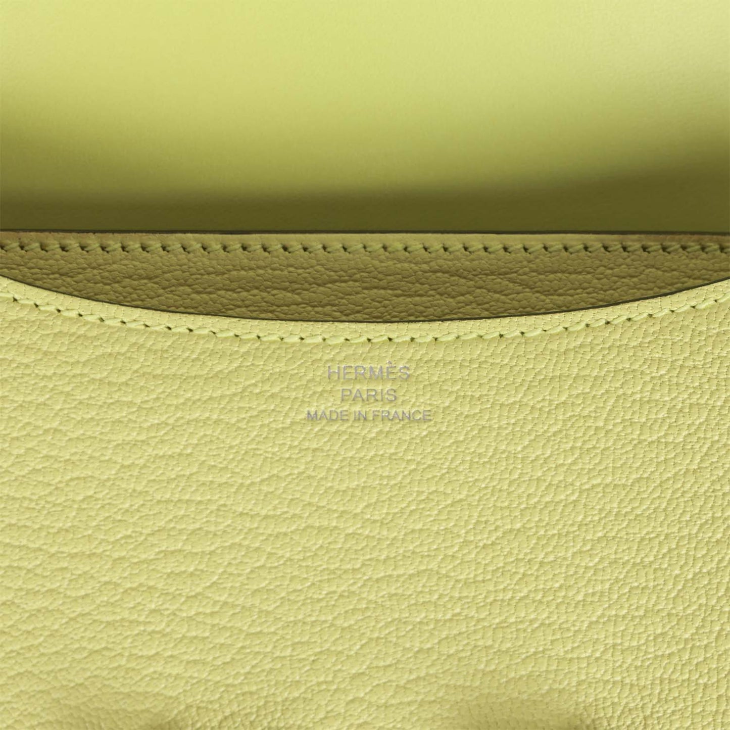 Hermes Constance 18 Jaune Bourgeon Chevre Palladium Hardware