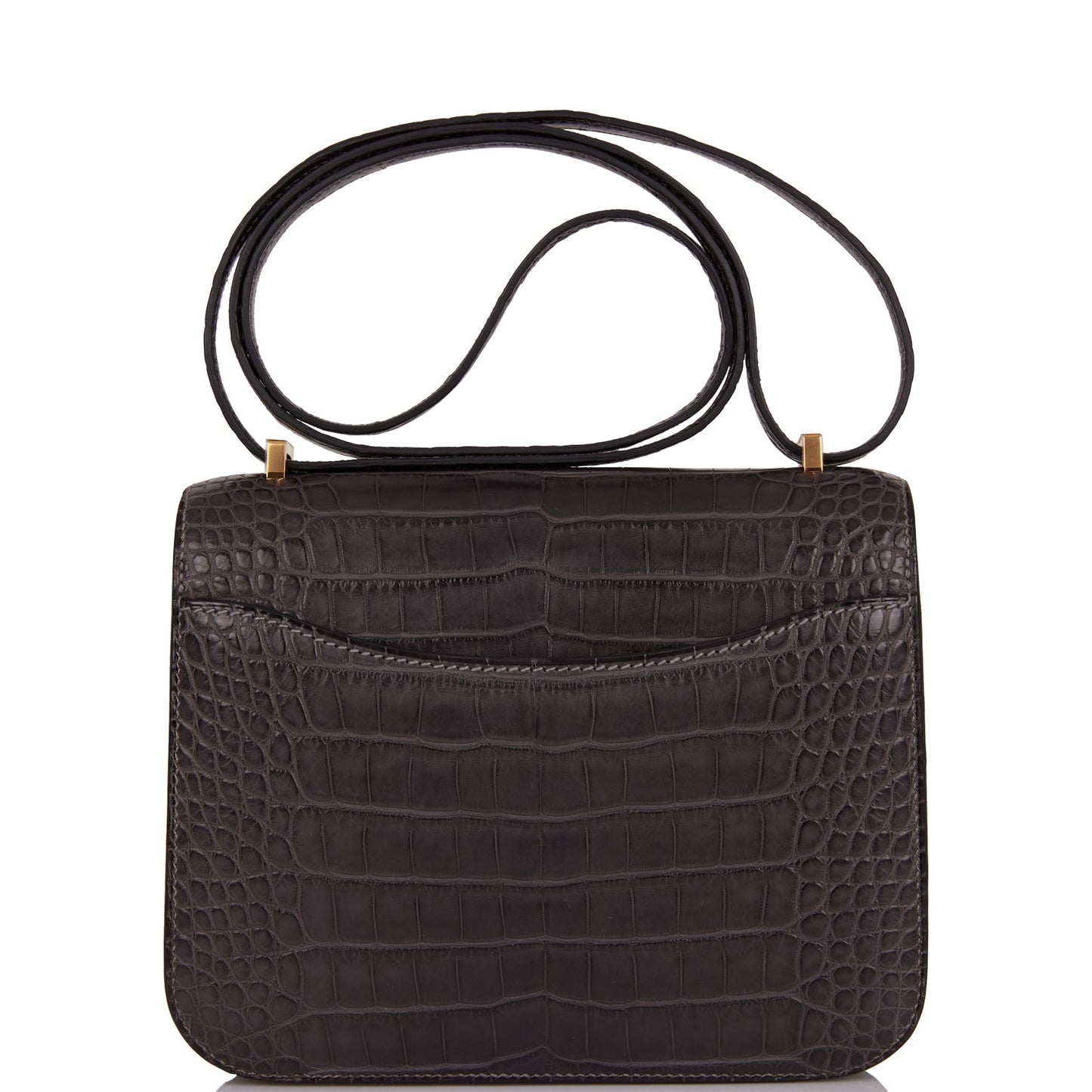 Hermes Constance 18 Graphite Matte Alligator Gold Hardware