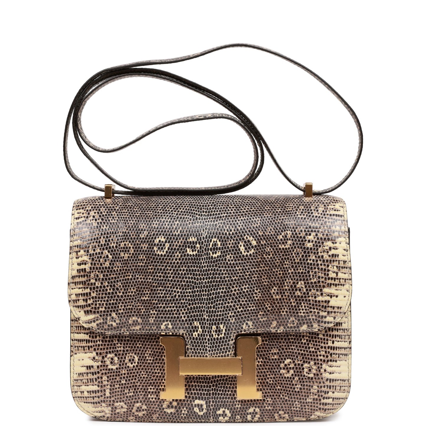 Hermes Mini Constance 18 Ombre Lizard Varanus Salvator Gold Hardware