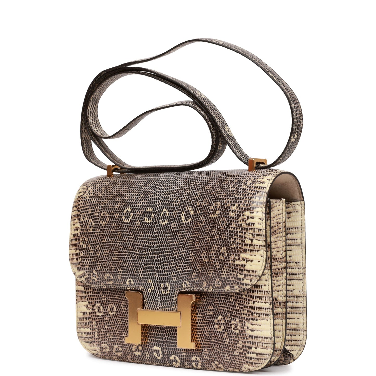 Hermes Mini Constance 18 Ombre Lizard Varanus Salvator Gold Hardware