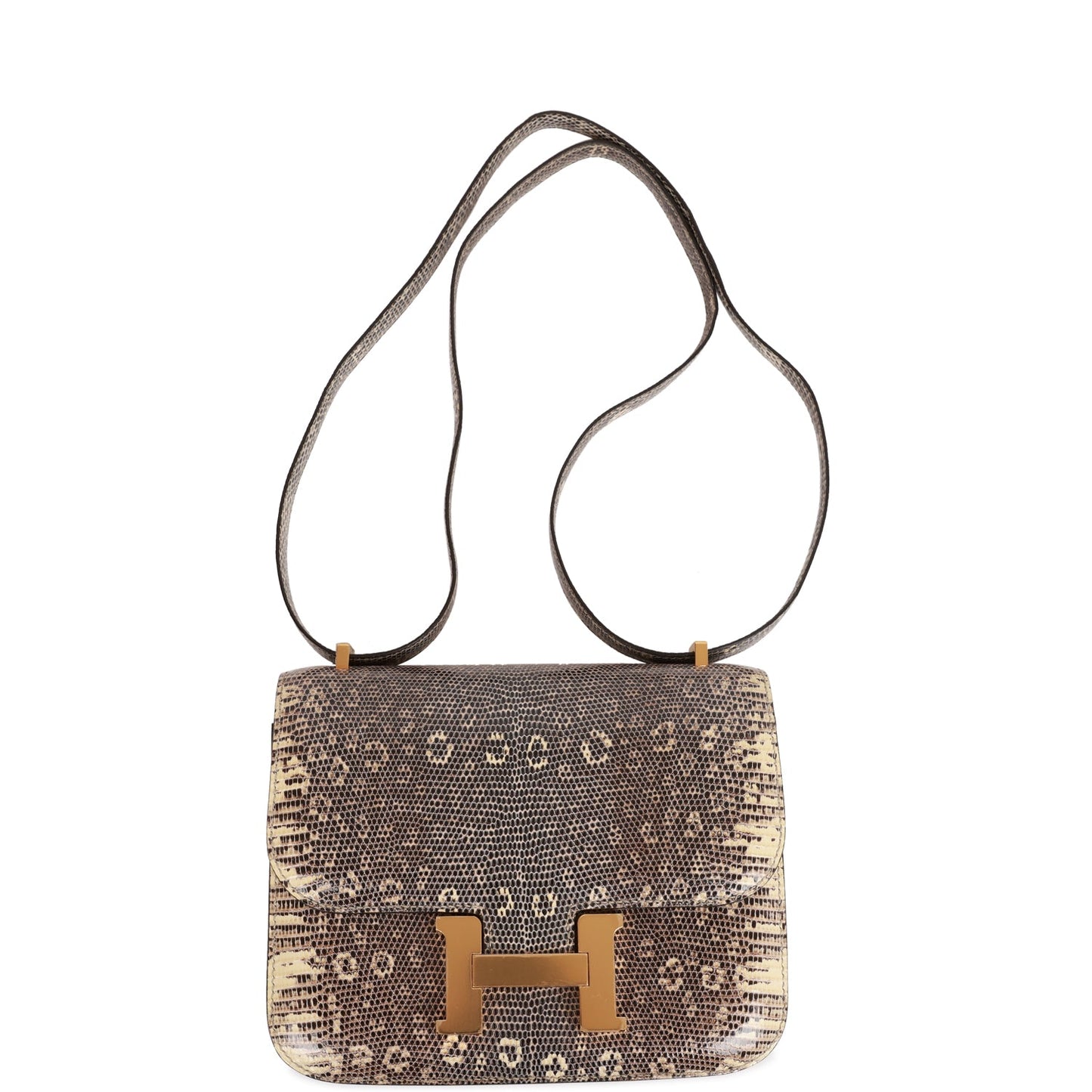 Hermes Mini Constance 18 Ombre Lizard Varanus Salvator Gold Hardware