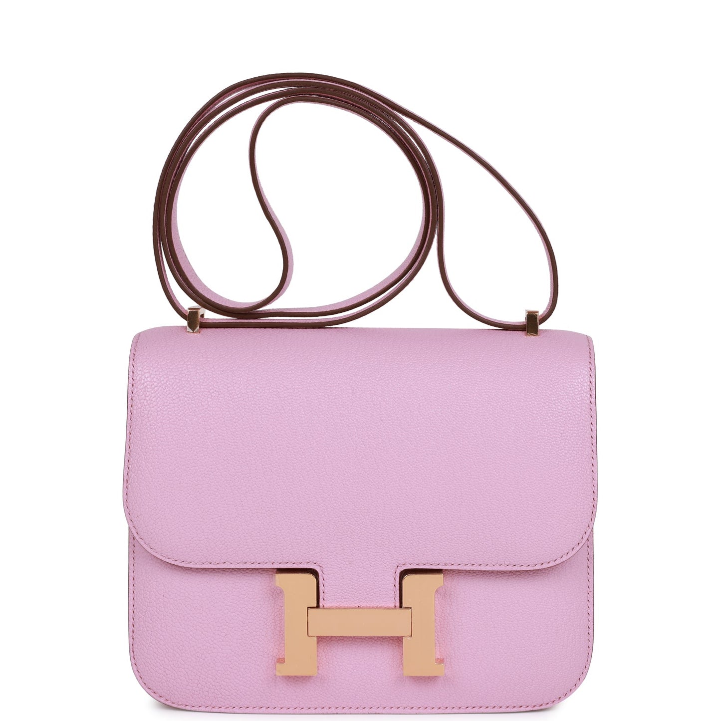 Hermes Constance 18 Mauve Sylvestre Chevre Rose Gold Hardware