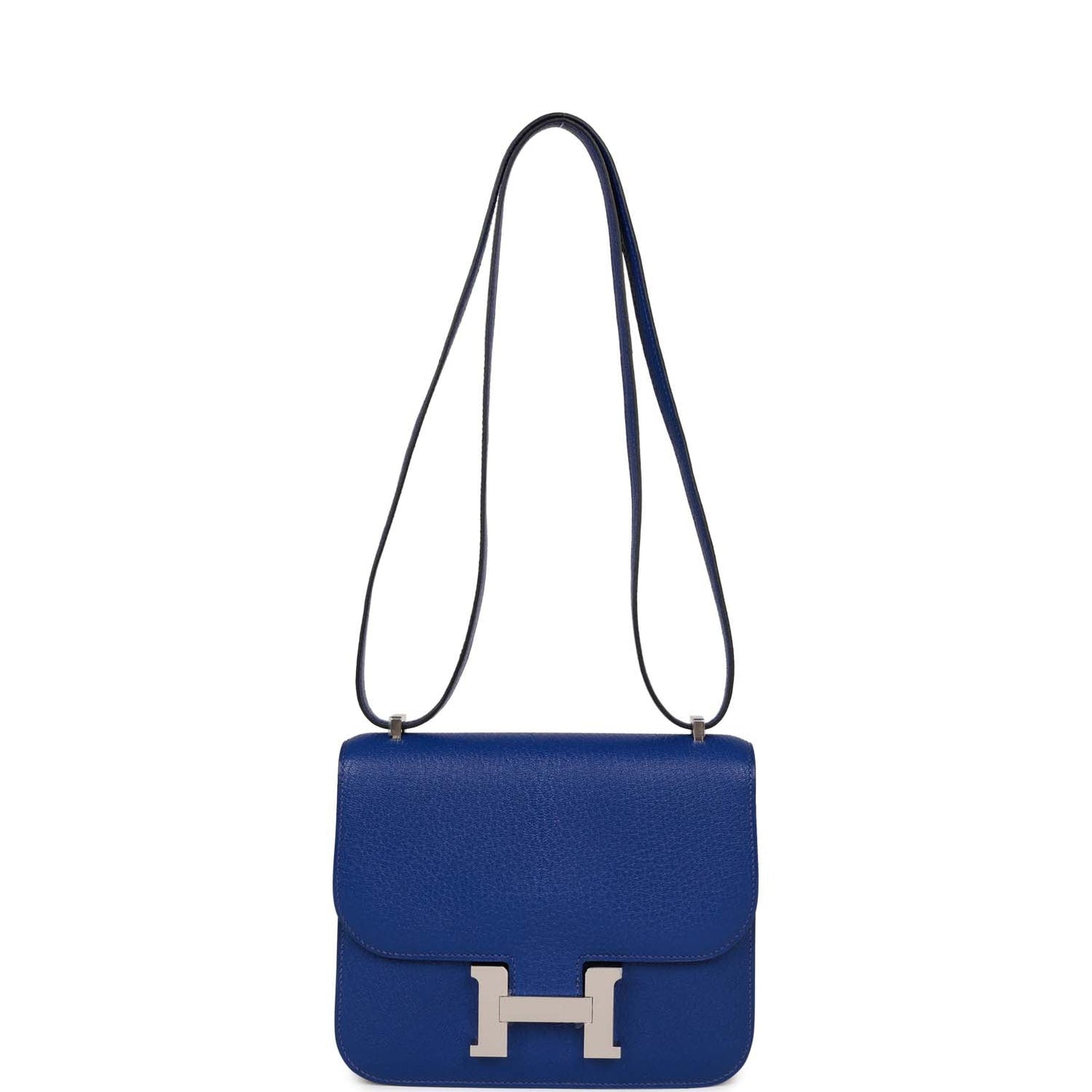 Hermes Constance 18 Bleu Electric Chevre Palladium Hardware