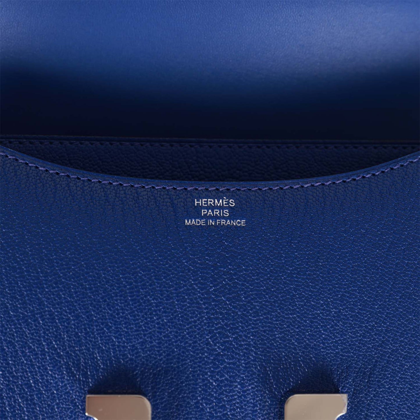 Hermes Constance 18 Bleu Electric Chevre Palladium Hardware