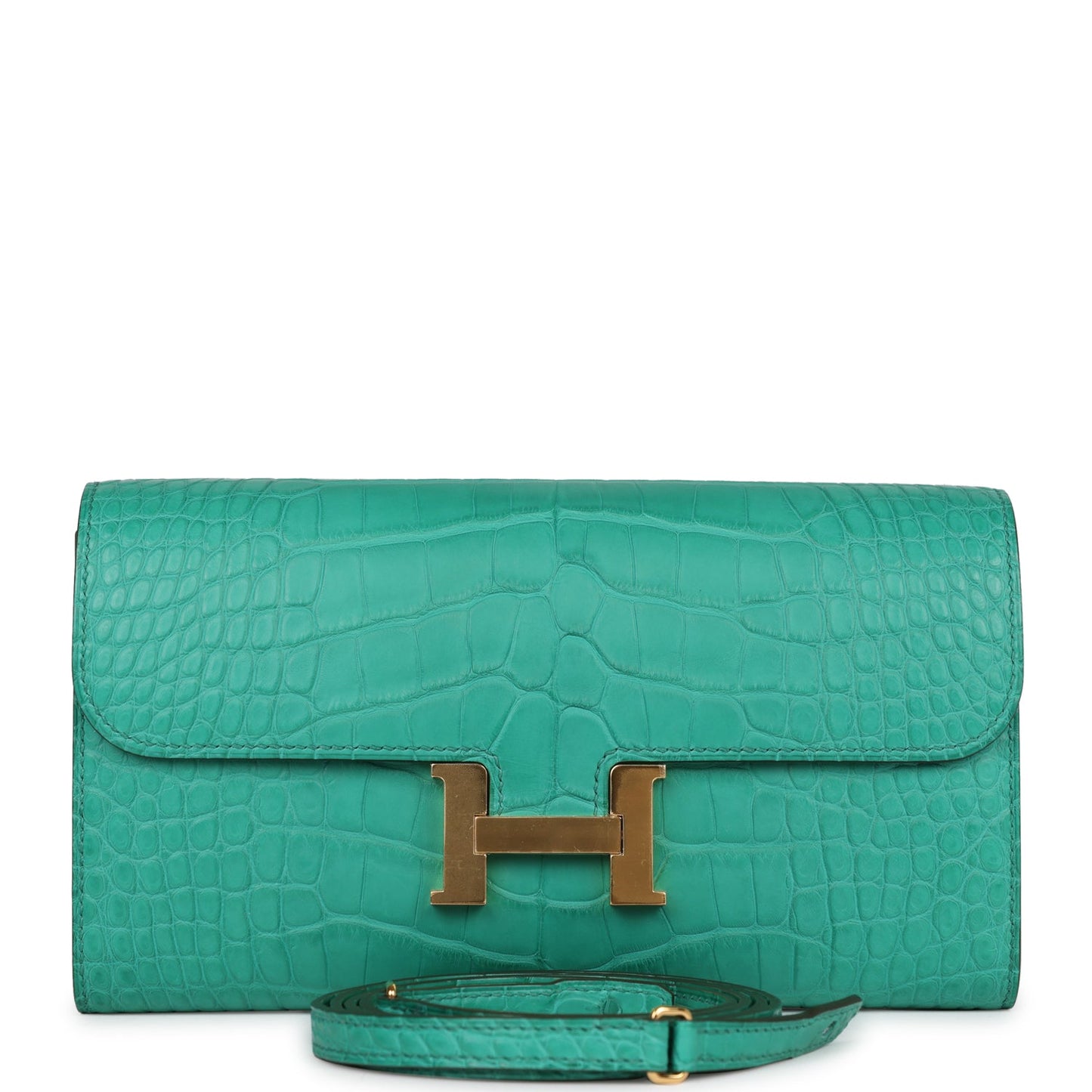 Hermes Constance Wallet To Go Vert Jade Matte Alligator Gold Hardware