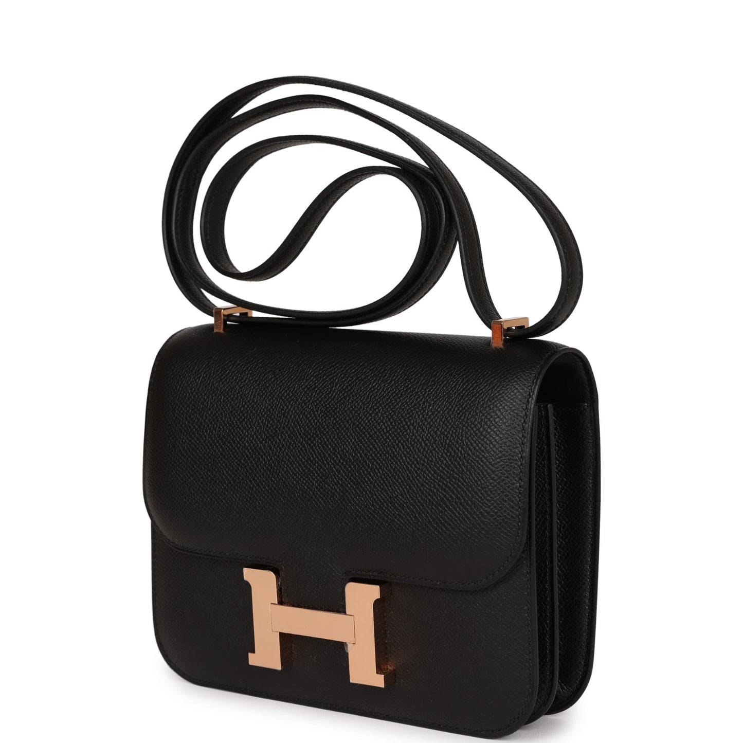 Hermes Constance 18 Black Epsom Rose Gold Hardware