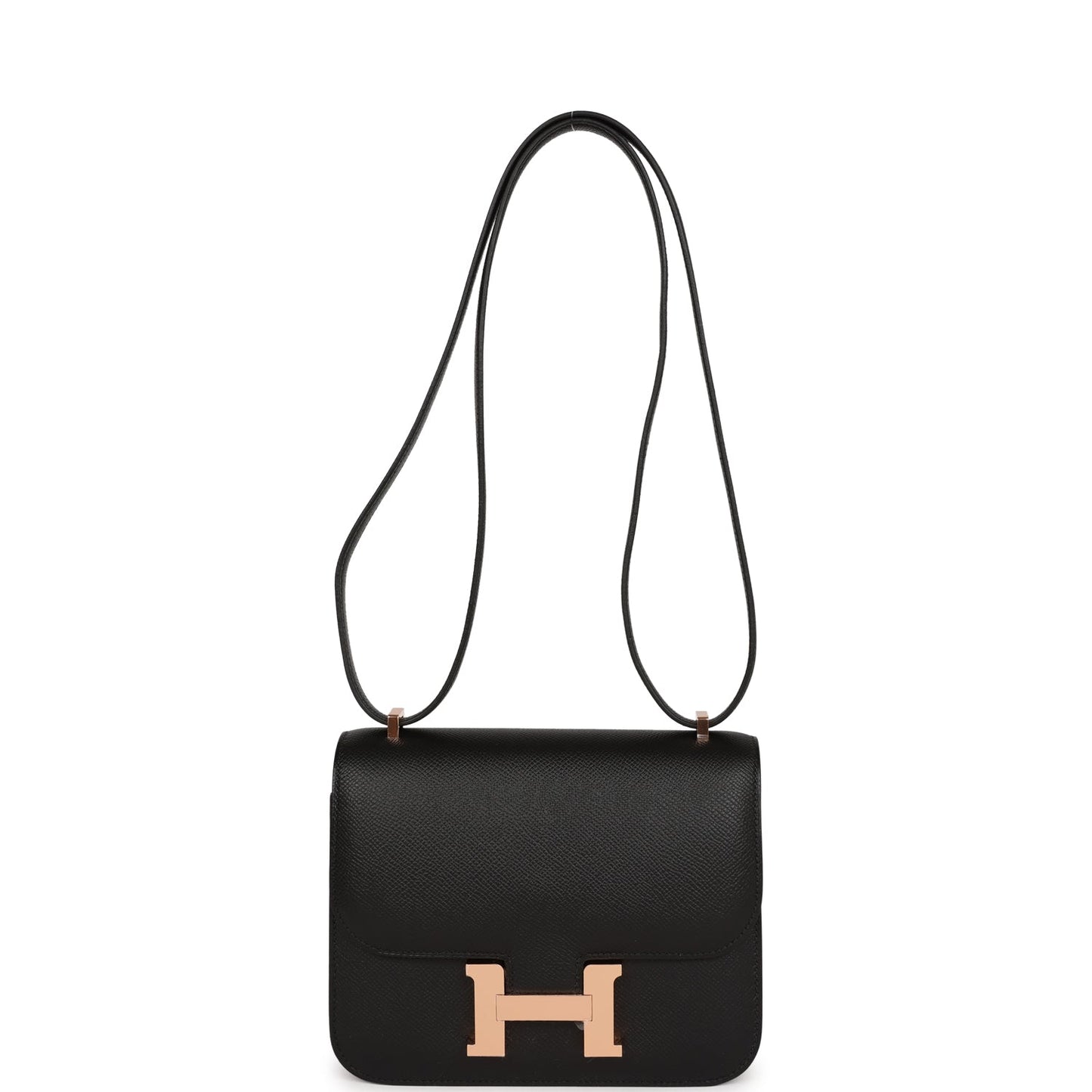 Hermes Constance 18 Black Epsom Rose Gold Hardware