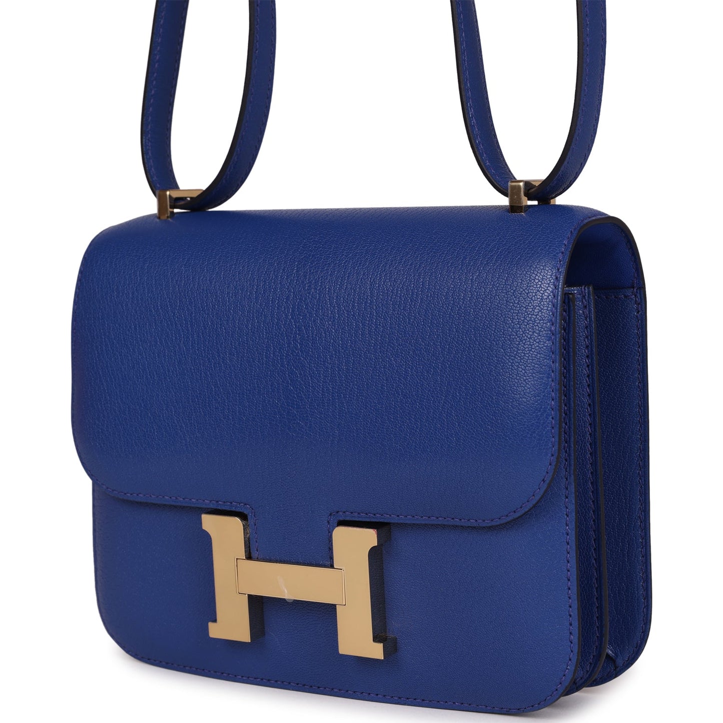 Hermes Constance 18 Bleu Royal Chevre Gold Hardware