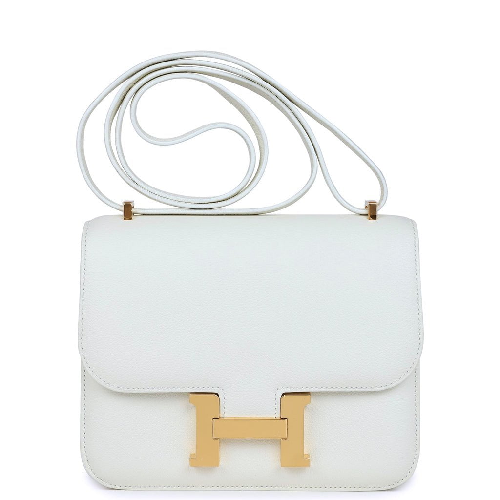 Hermes Constance 18 White Evercolor Gold Hardware