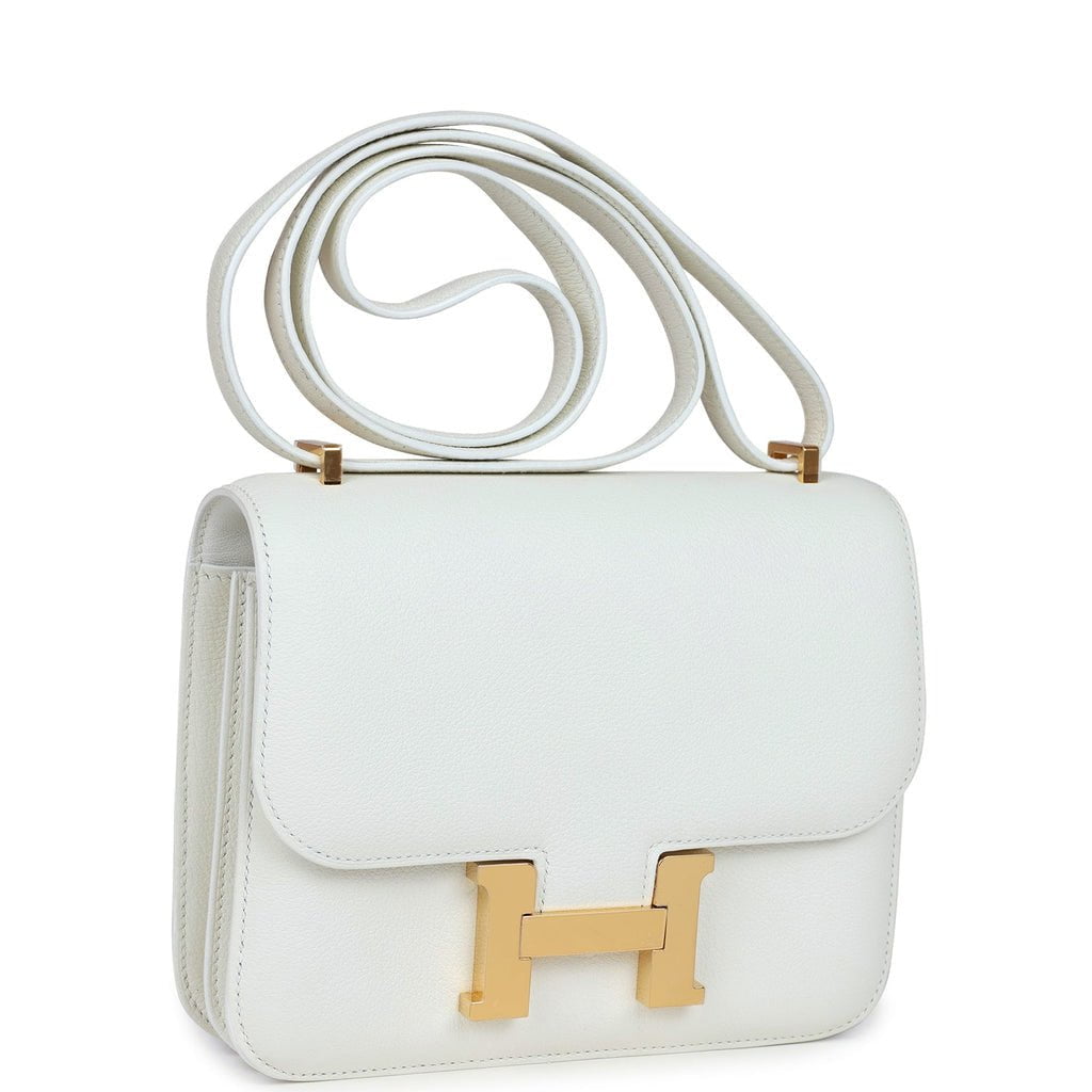 Hermes Constance 18 White Evercolor Gold Hardware