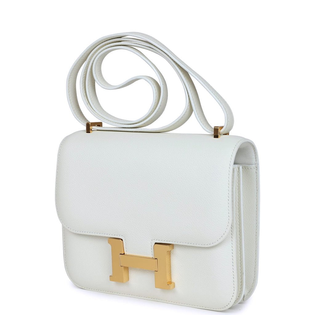 Hermes Constance 18 White Evercolor Gold Hardware