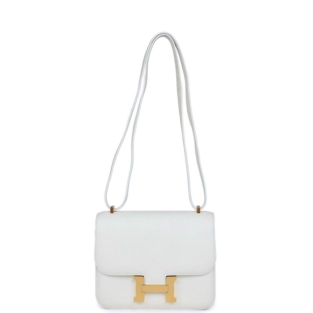 Hermes Constance 18 White Evercolor Gold Hardware