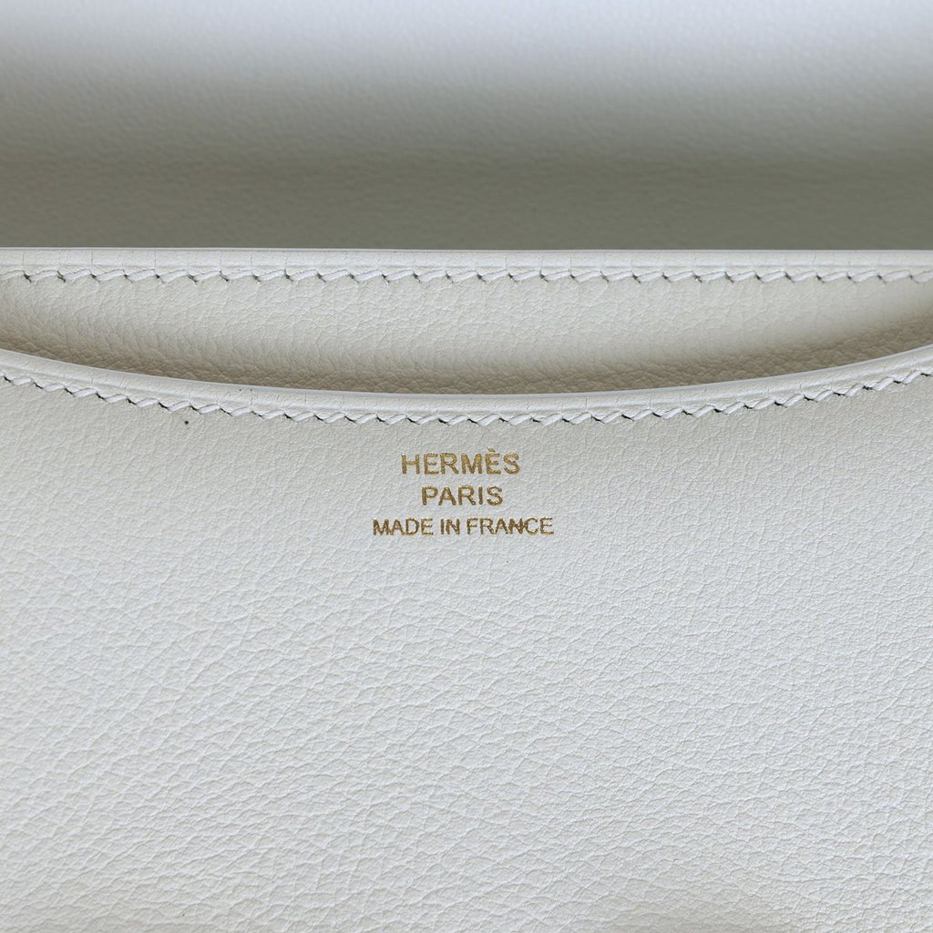 Hermes Constance 18 White Evercolor Gold Hardware