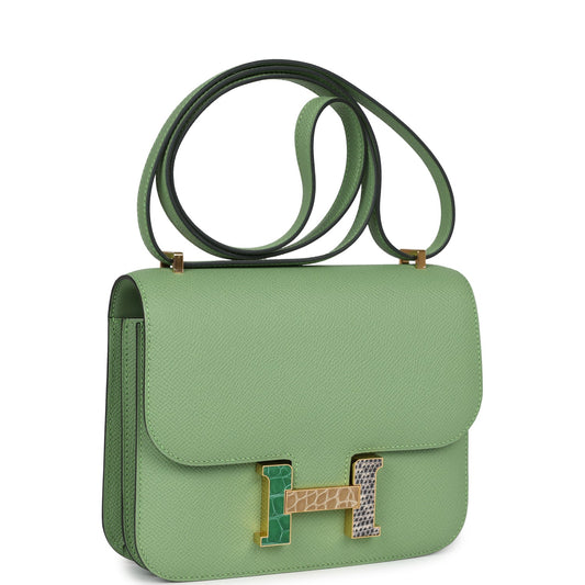 Hermes Constance 18 Vert Criquet Epsom Marquette Hardware