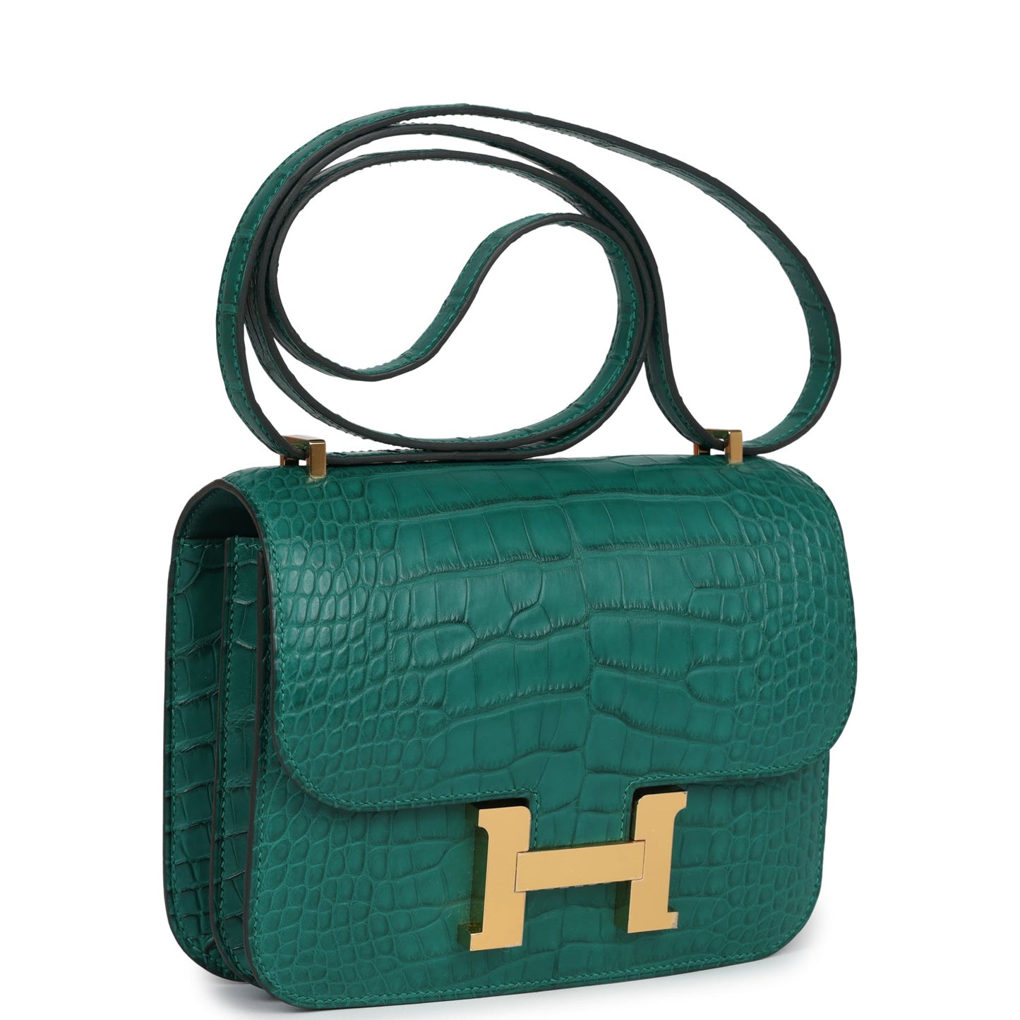 Hermes Constance 18 Malachite Matte Alligator Gold Hardware