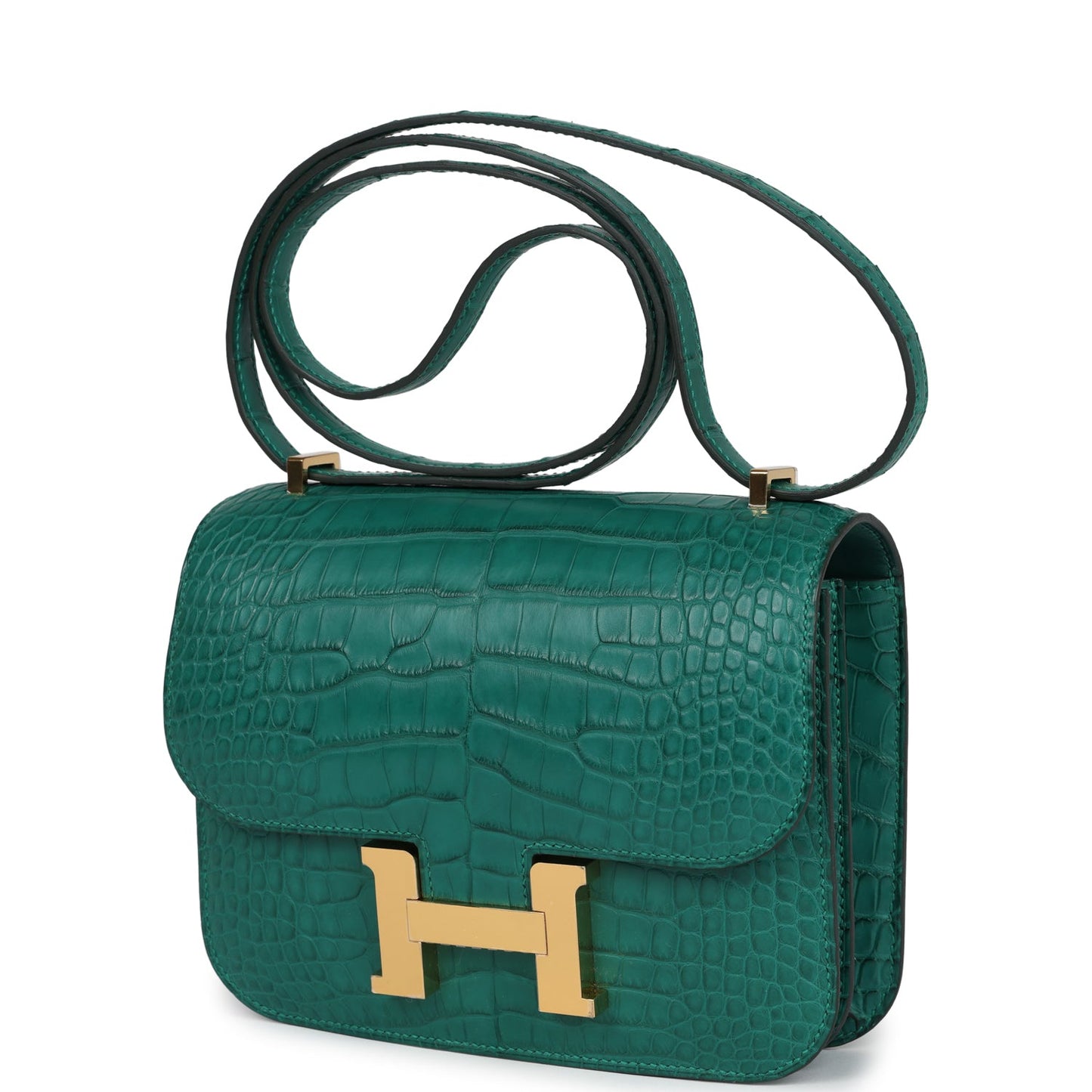 Hermes Constance 18 Malachite Matte Alligator Gold Hardware