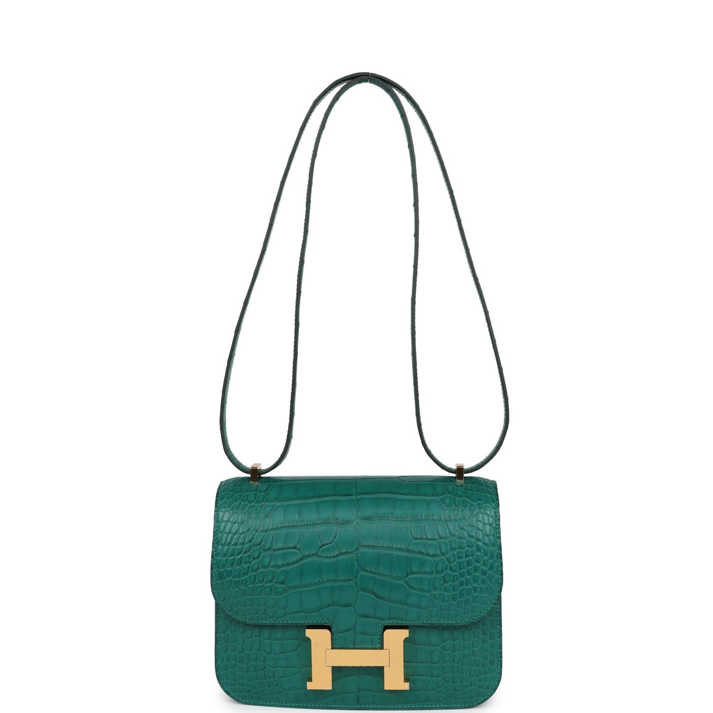 Hermes Constance 18 Malachite Matte Alligator Gold Hardware