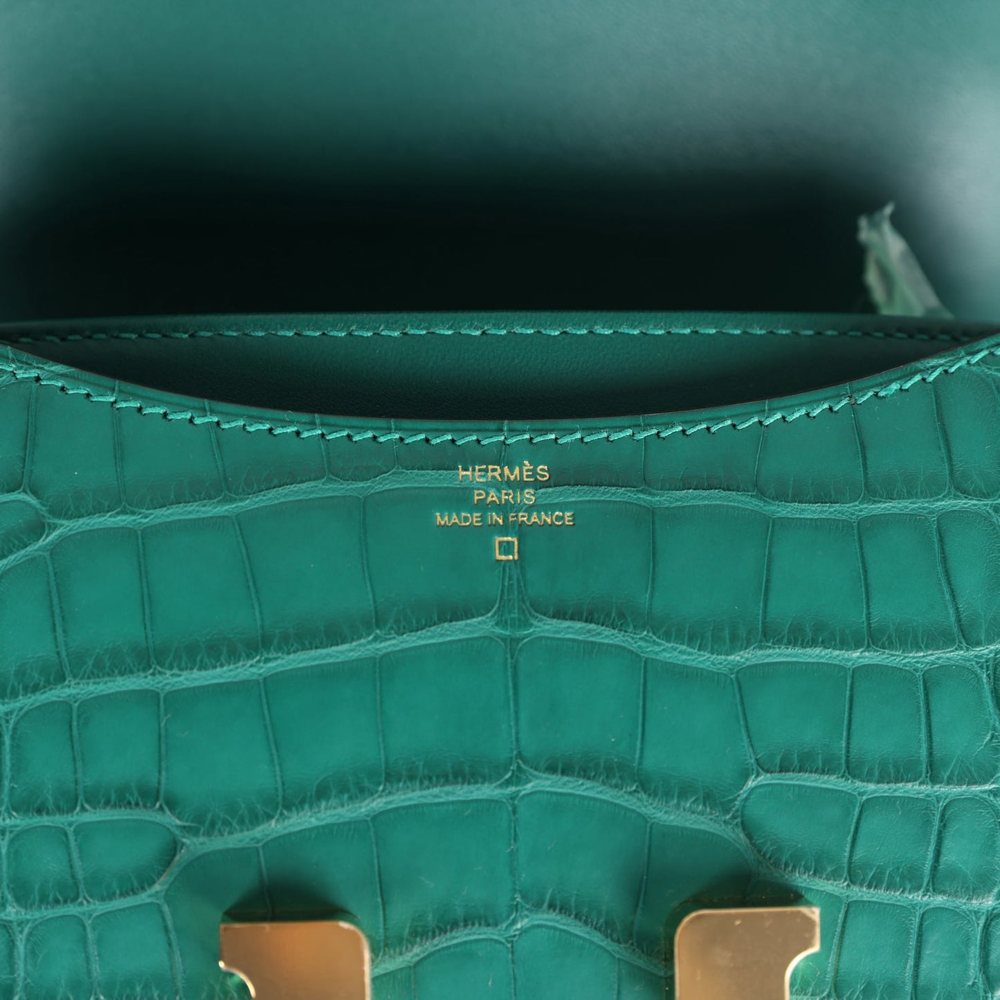 Hermes Constance 18 Malachite Matte Alligator Gold Hardware